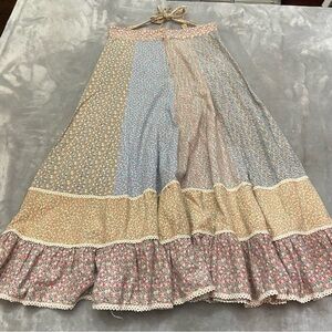 Vintage 1970’s tiered floral midi skirt cottagecore prairie 21759